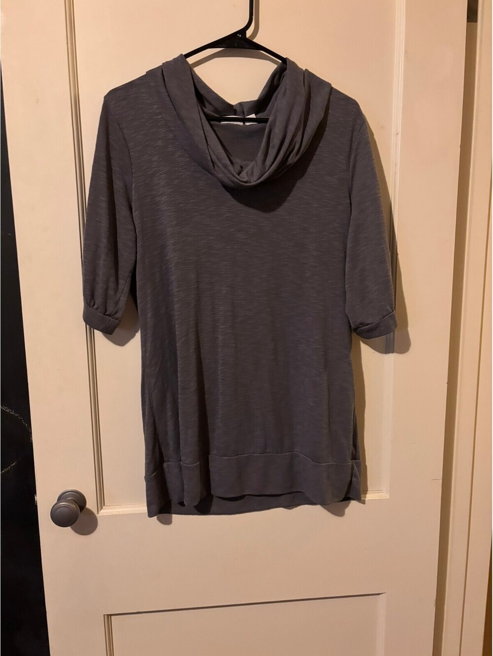 Cato Gray Cowl Neck 3/4 Sleeve Tunic Top